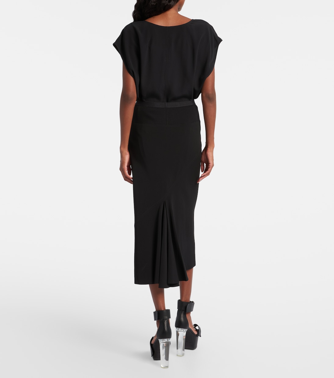 Midirock aus Charmeuse | Rick Owens