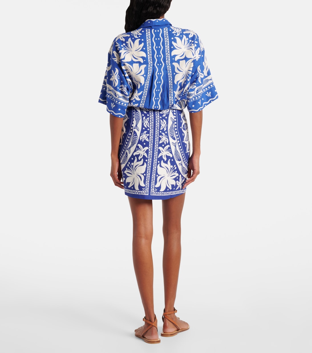 Minirock Ocean Scarf aus einem Leinengemisch | Farm Rio