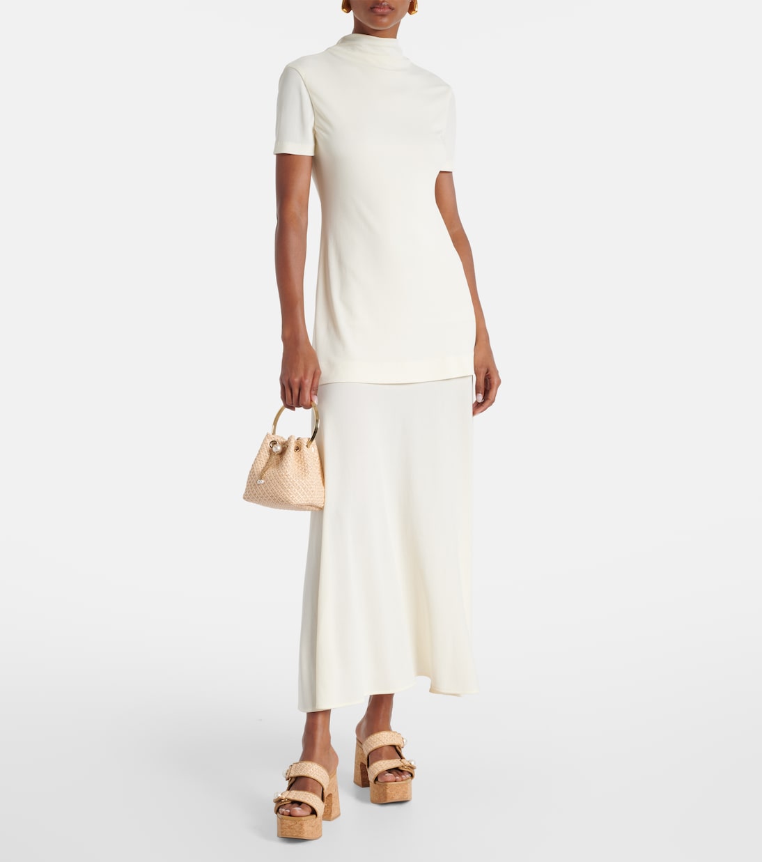 Fayence 95 leather wedge sandals | Jimmy Choo