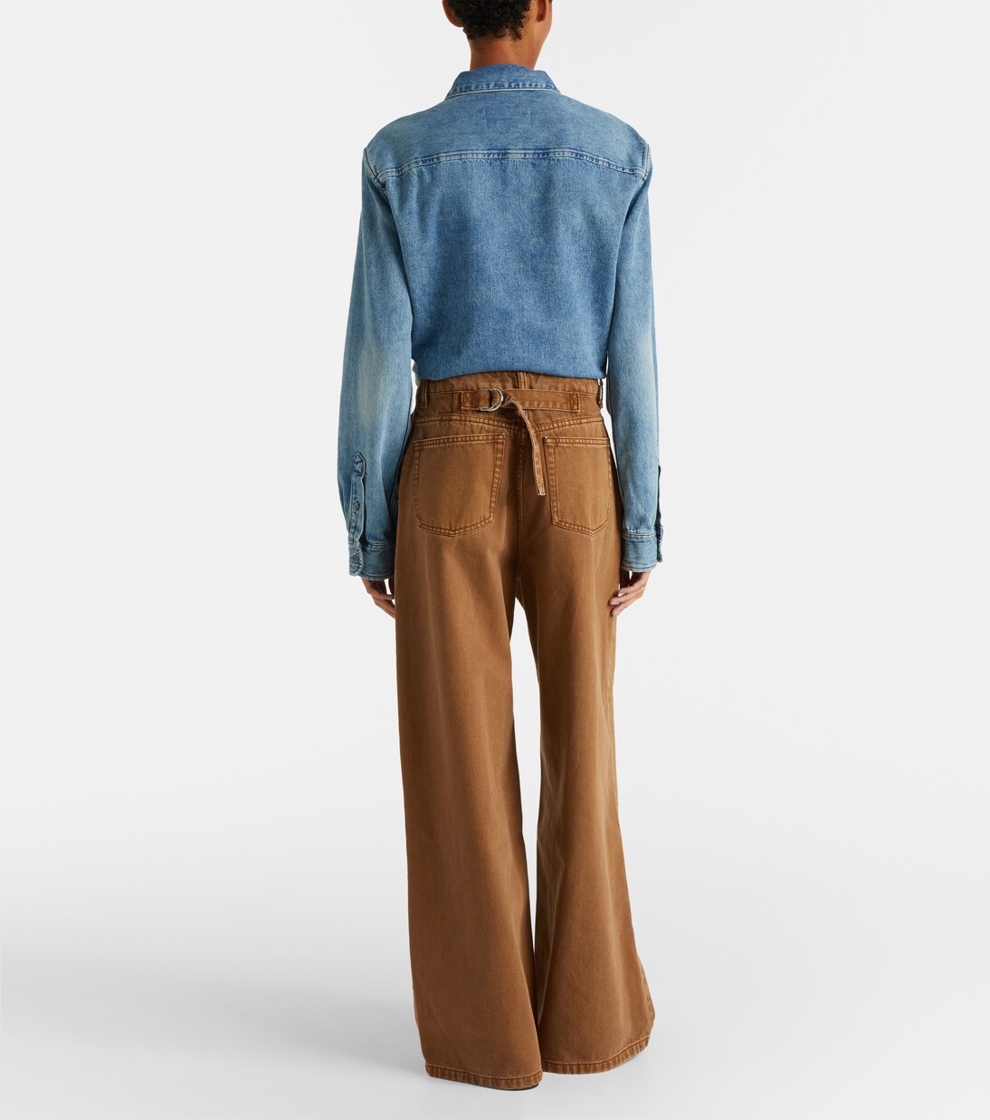 Cotton twill wide-leg pants | Ami Paris