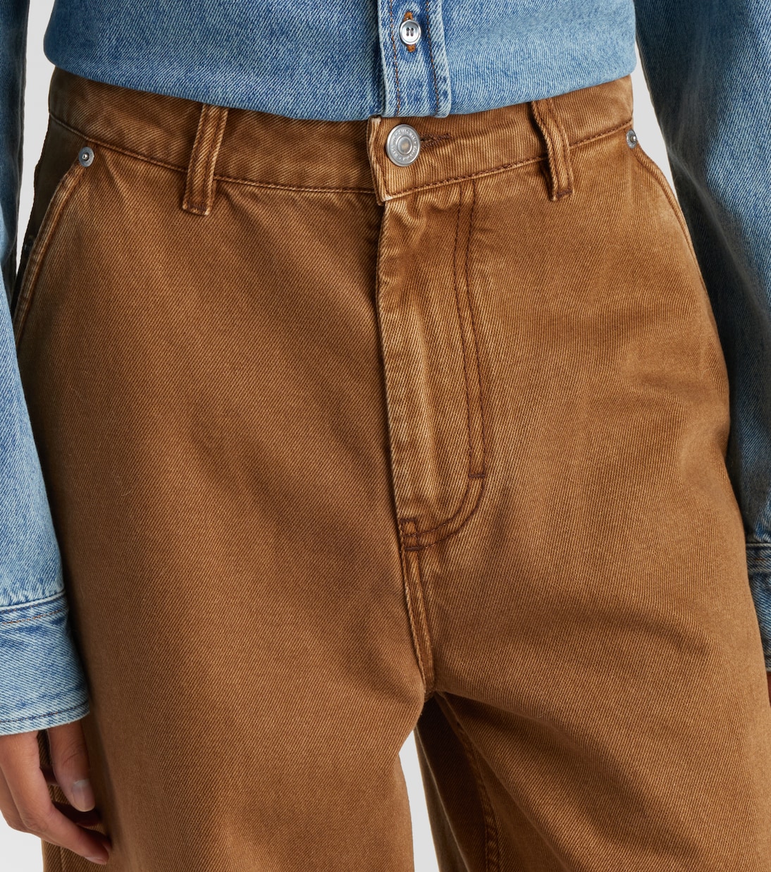 Cotton twill wide-leg pants | Ami Paris