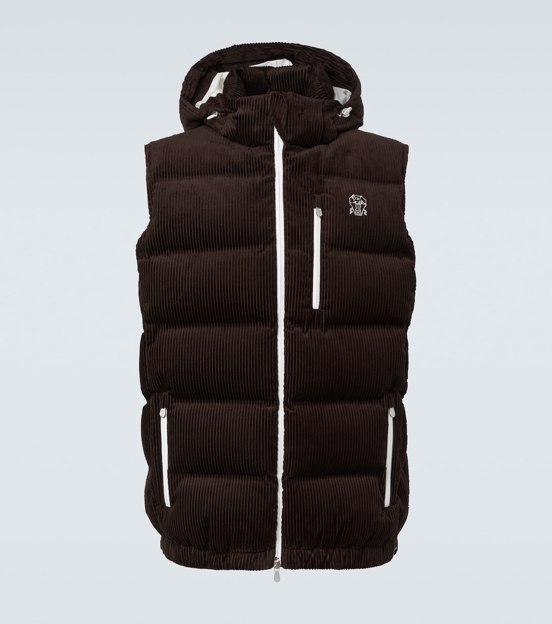 Cotton corduroy down ski vest | Brunello Cucinelli
