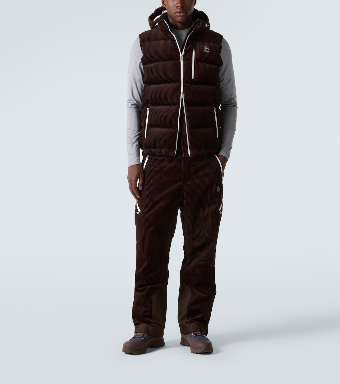 Cotton corduroy down ski vest | Brunello Cucinelli