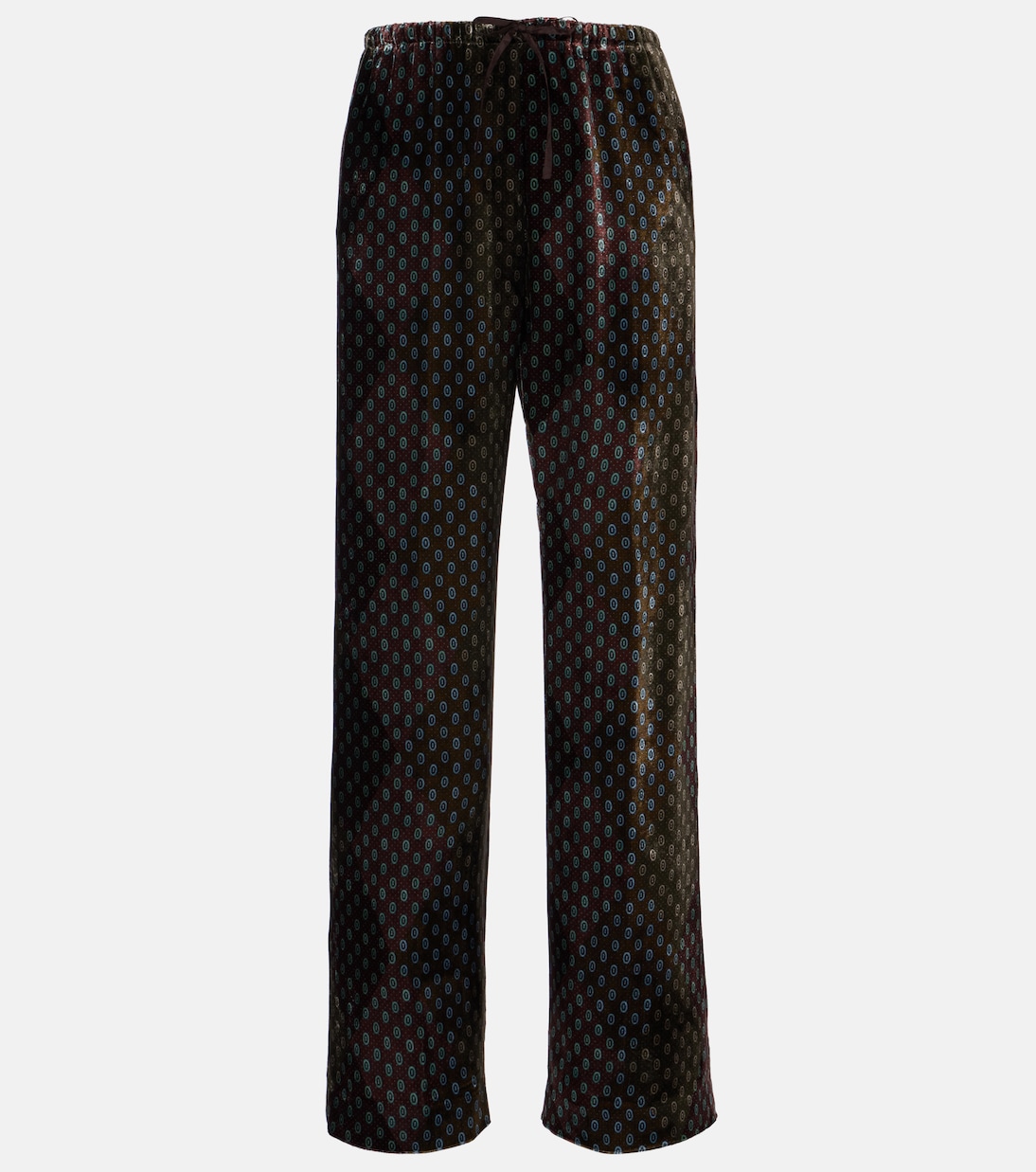 Printed wide-leg satin pants | Dries Van Noten