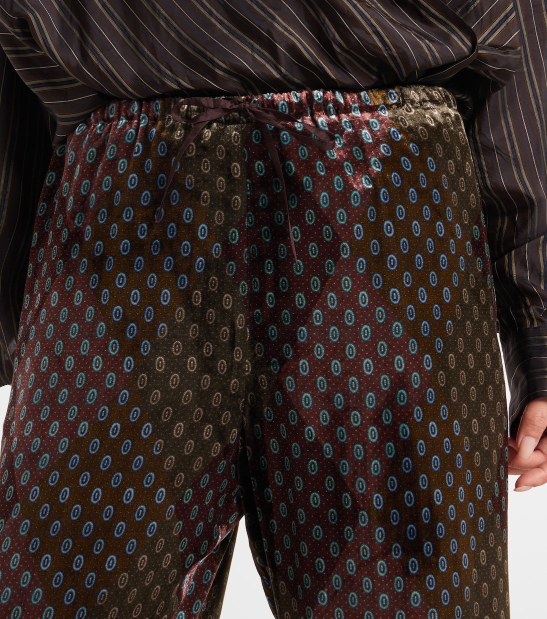 Printed wide-leg satin pants | Dries Van Noten