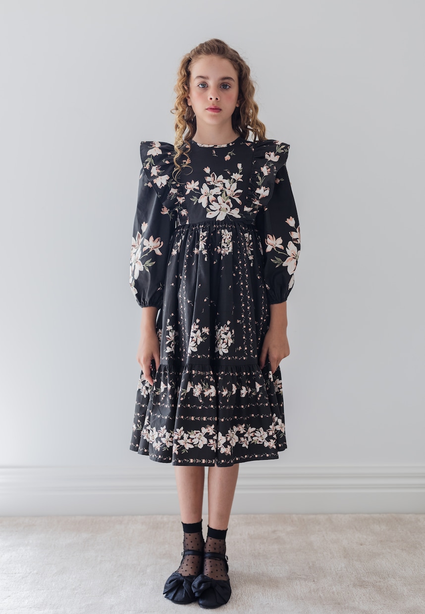Floral ruffled cotton dress | Petite Amalie  