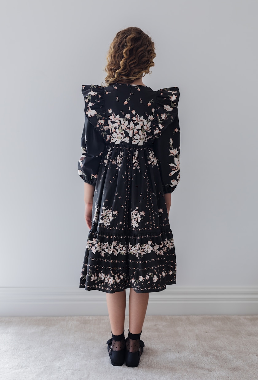 Floral ruffled cotton dress | Petite Amalie  