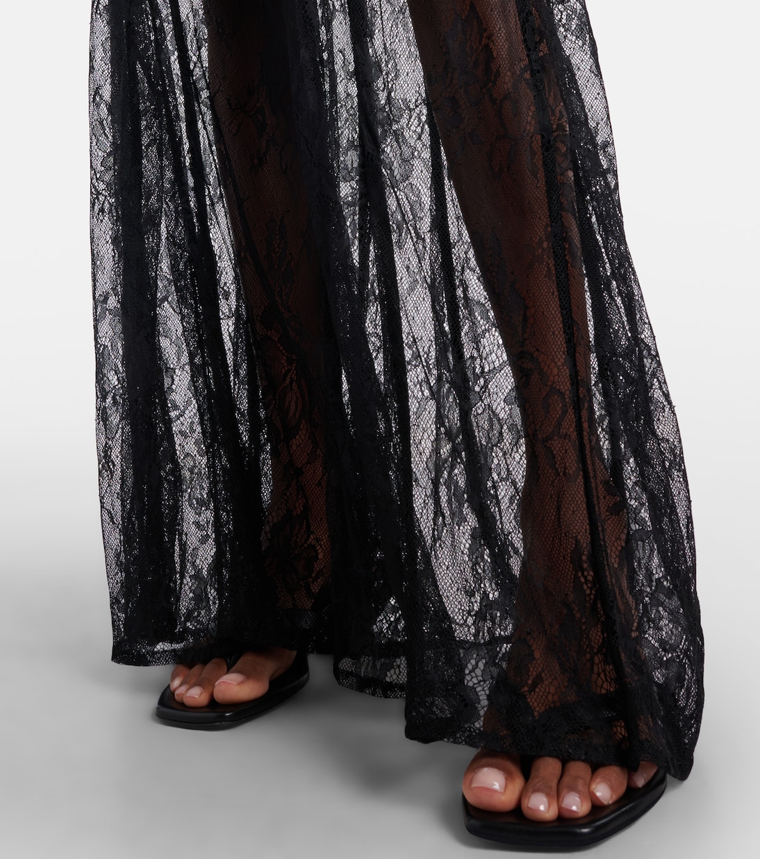 Sheer open-back lace maxi dress | Adriana Degreas