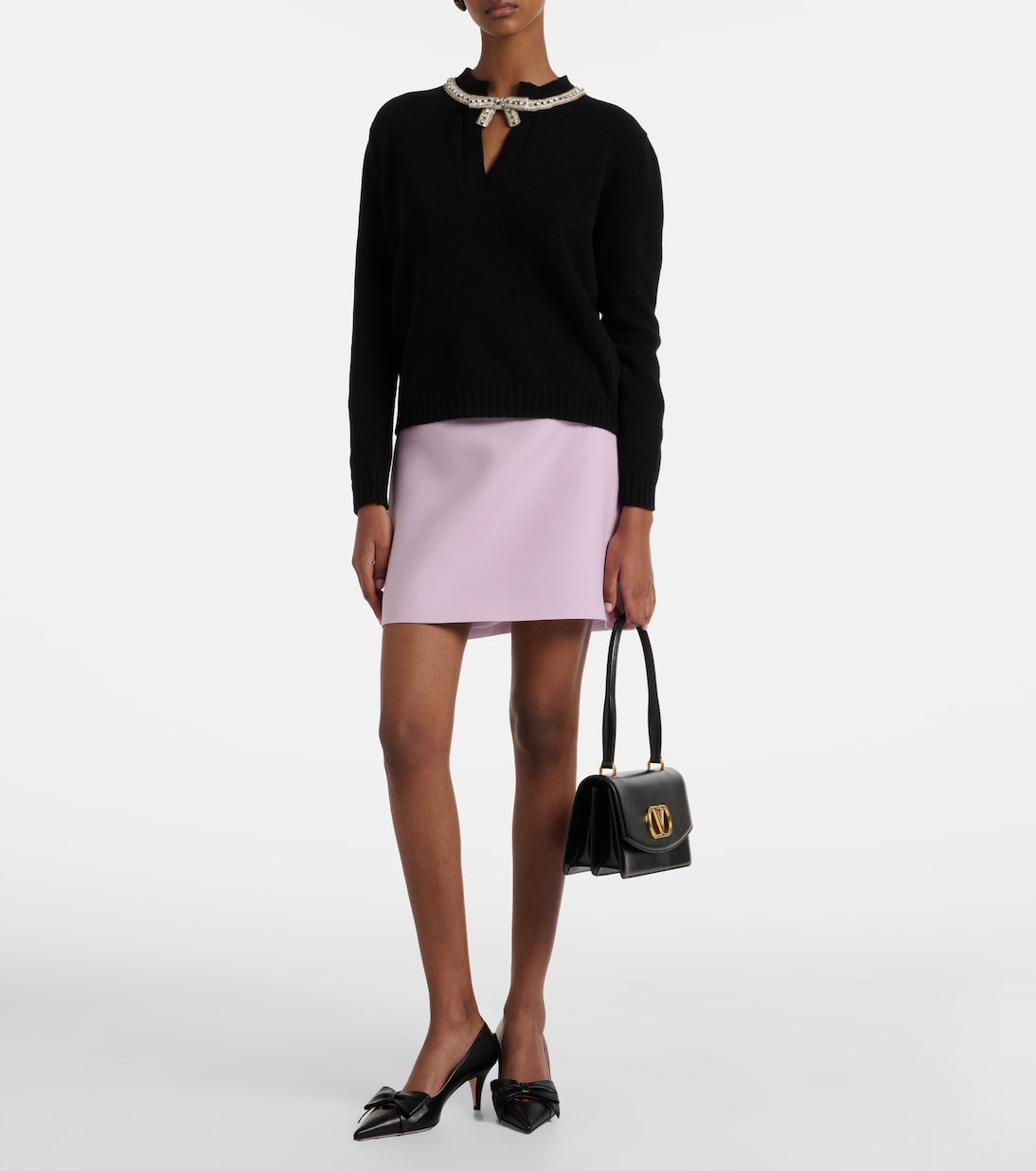 亮片初剪羊毛毛衣 | Valentino