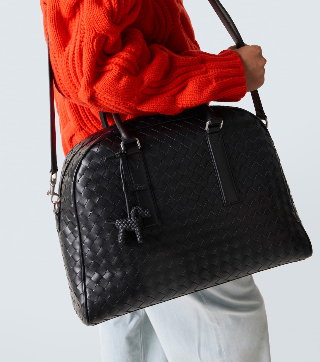 Woven leather bag charm | Bottega Veneta