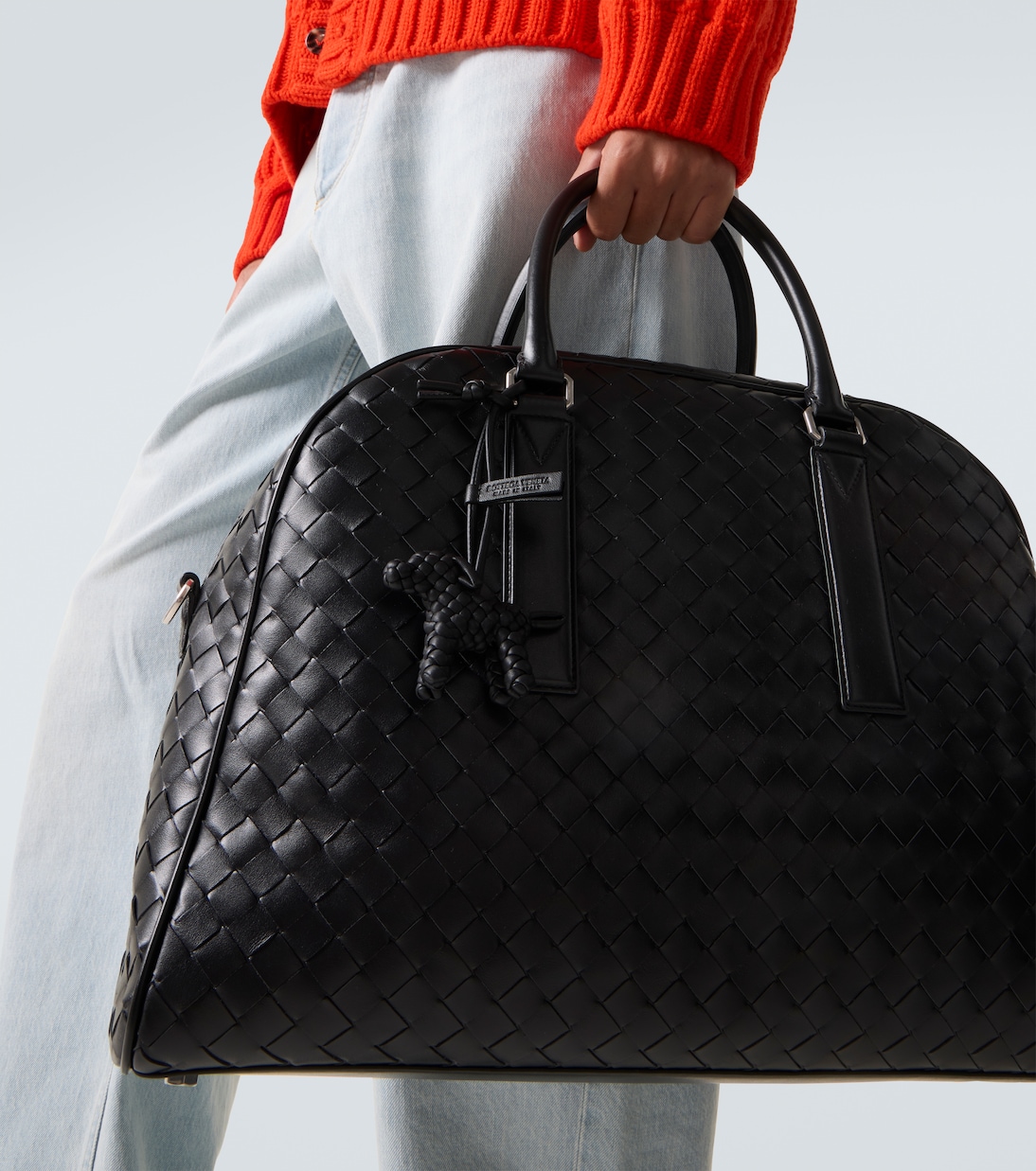 Woven leather bag charm | Bottega Veneta