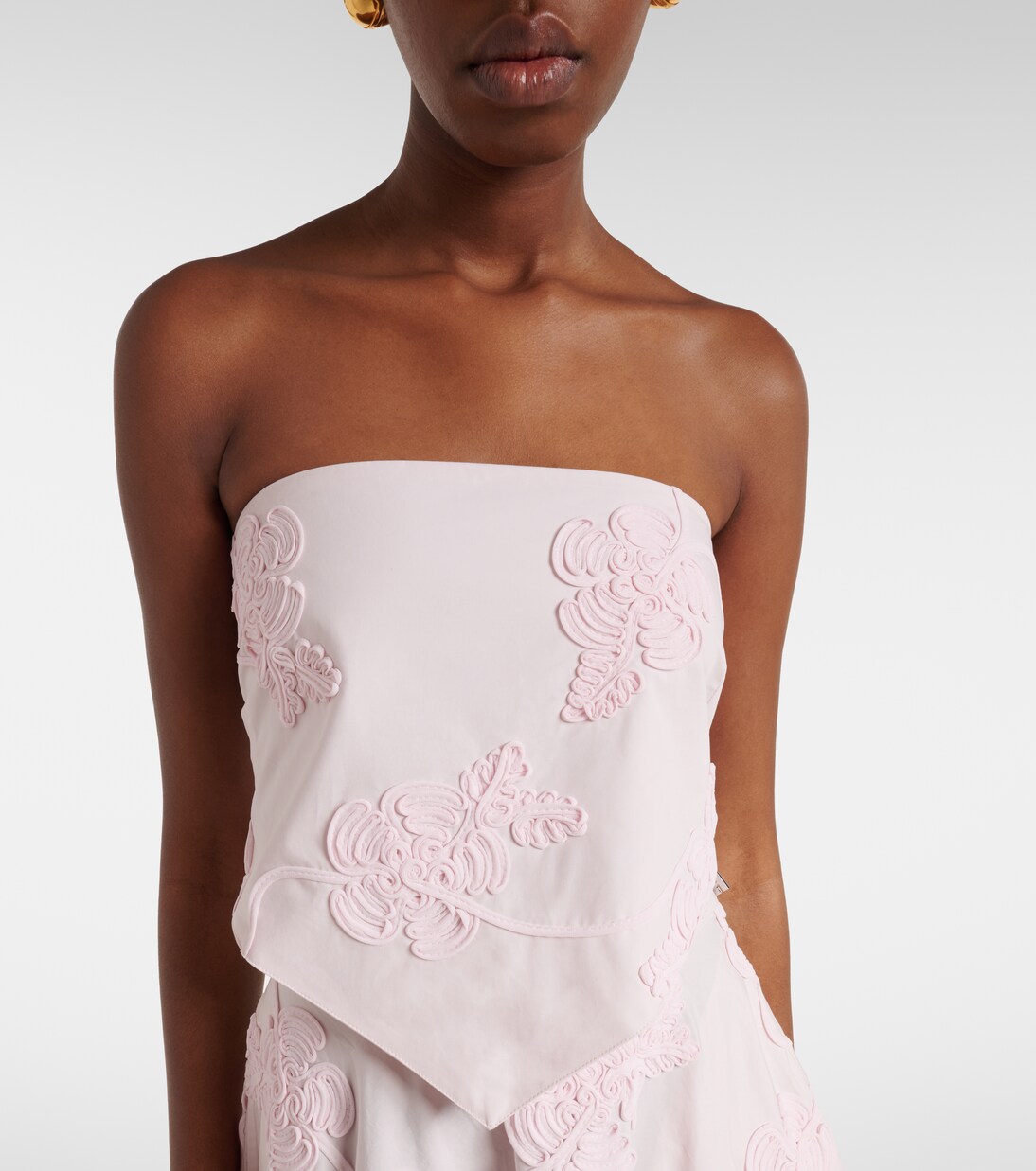 Appliqué strapless cotton top | Rotate
