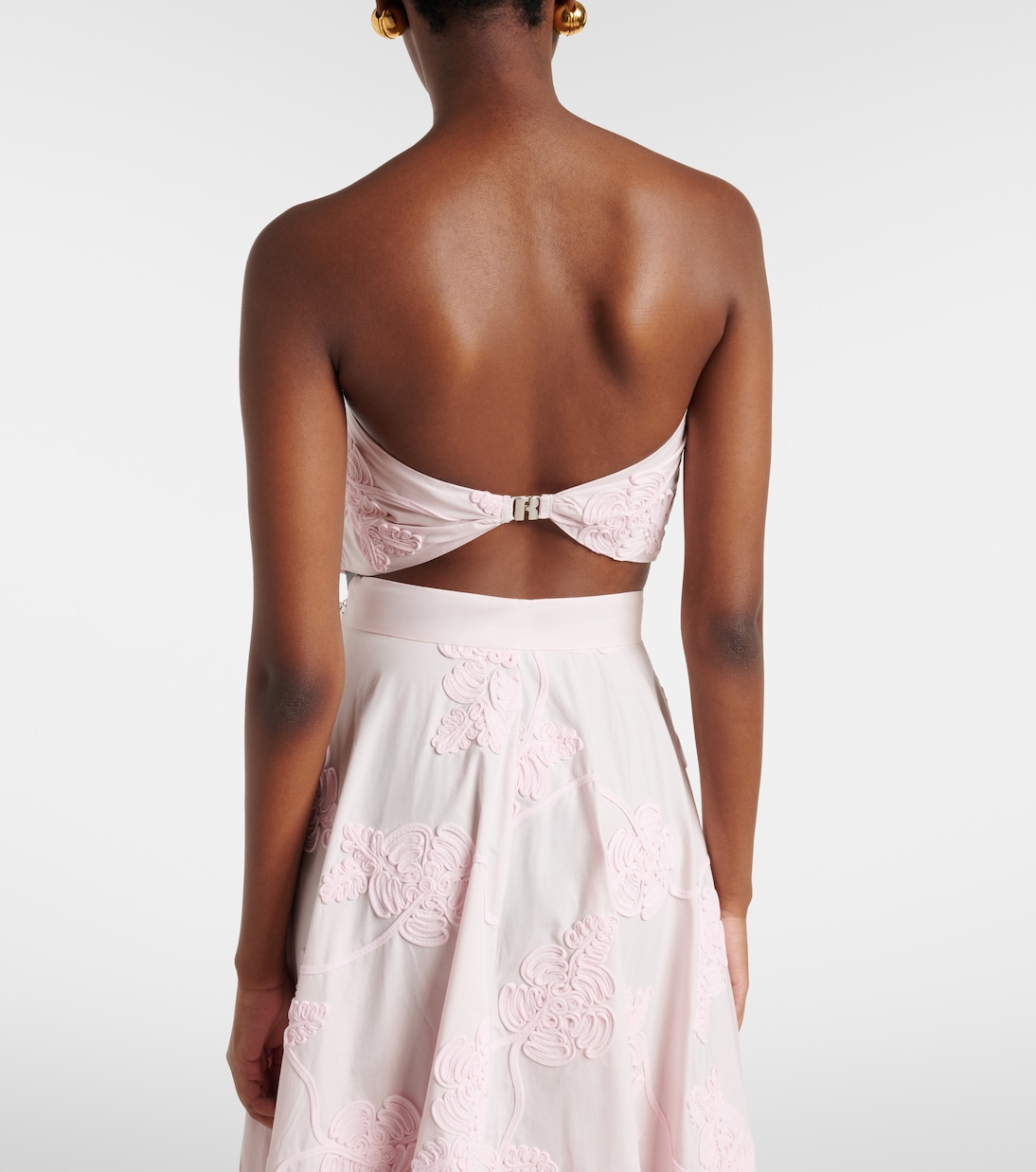 Appliqué strapless cotton top | Rotate