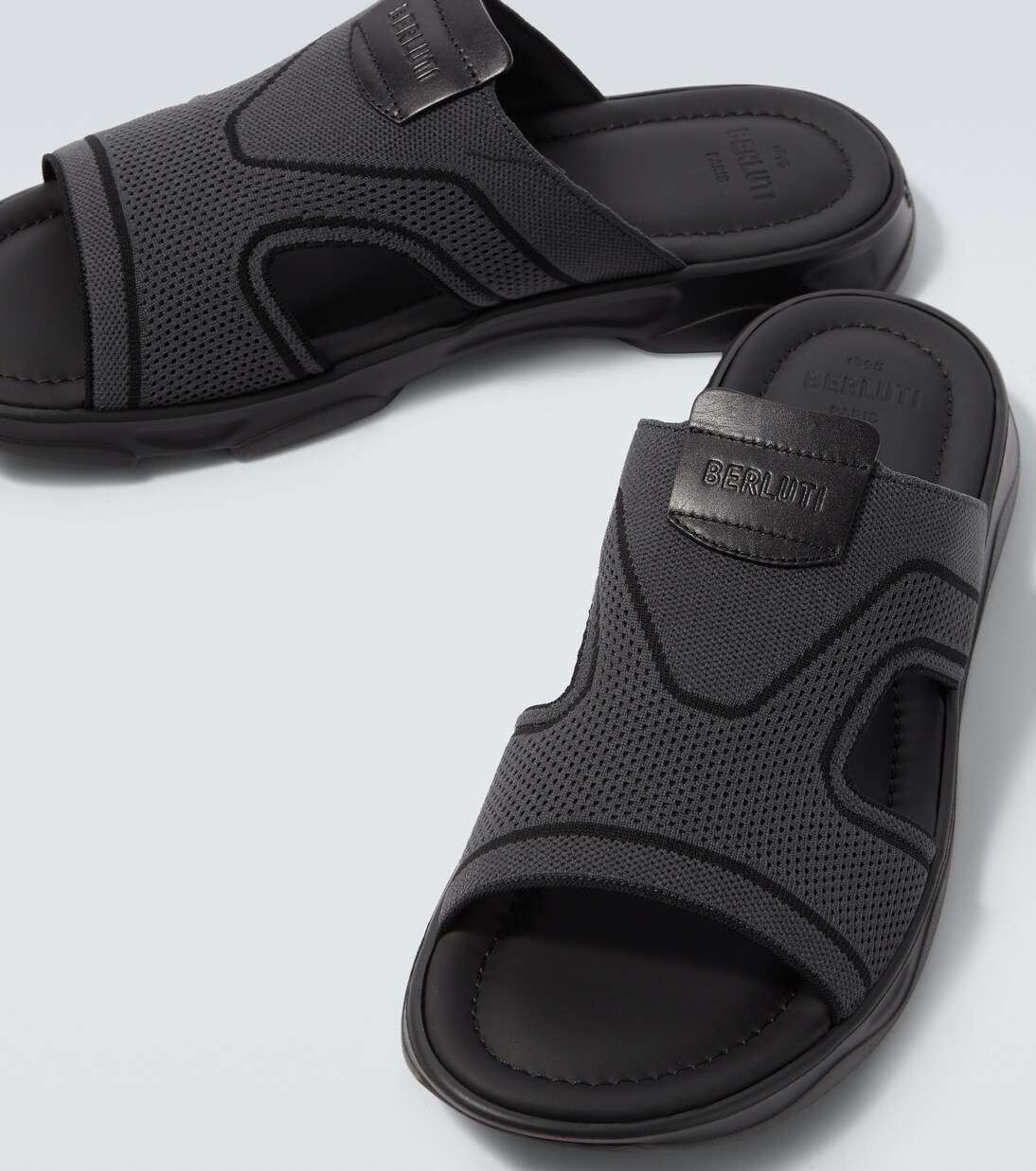 Shadow leather-trimmed slides | Berluti