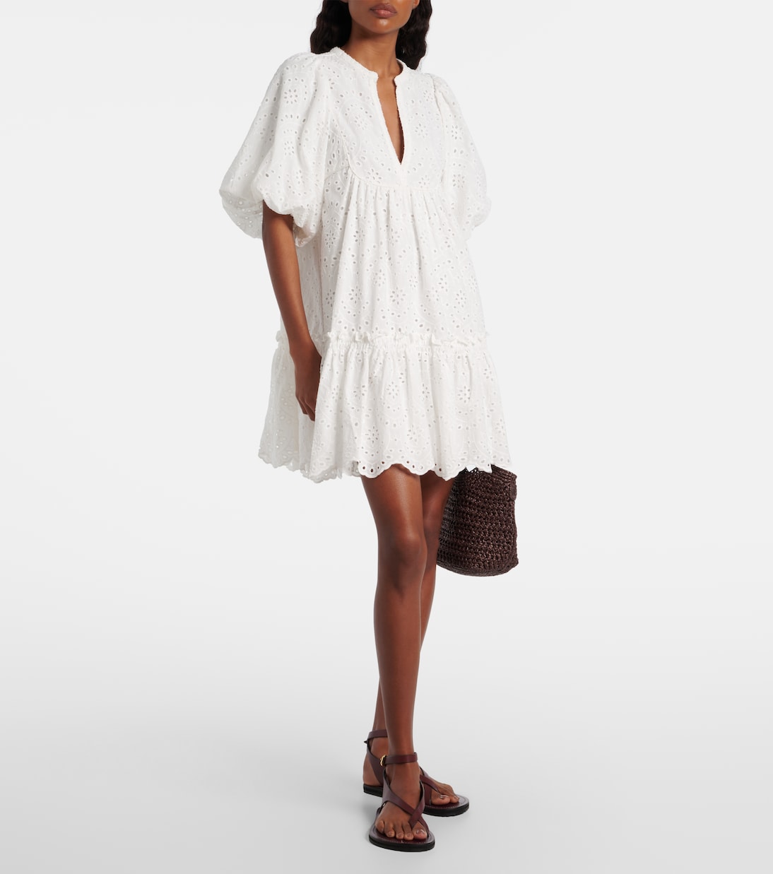 Robe Cruz en coton à broderies anglaise | Poupette St Barth