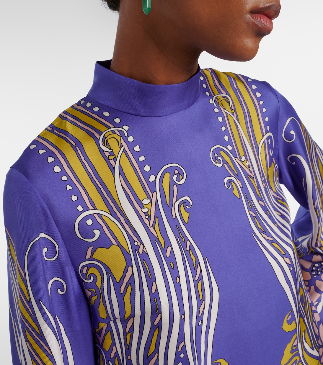 Make An Exit printed silk satin blouse | La DoubleJ