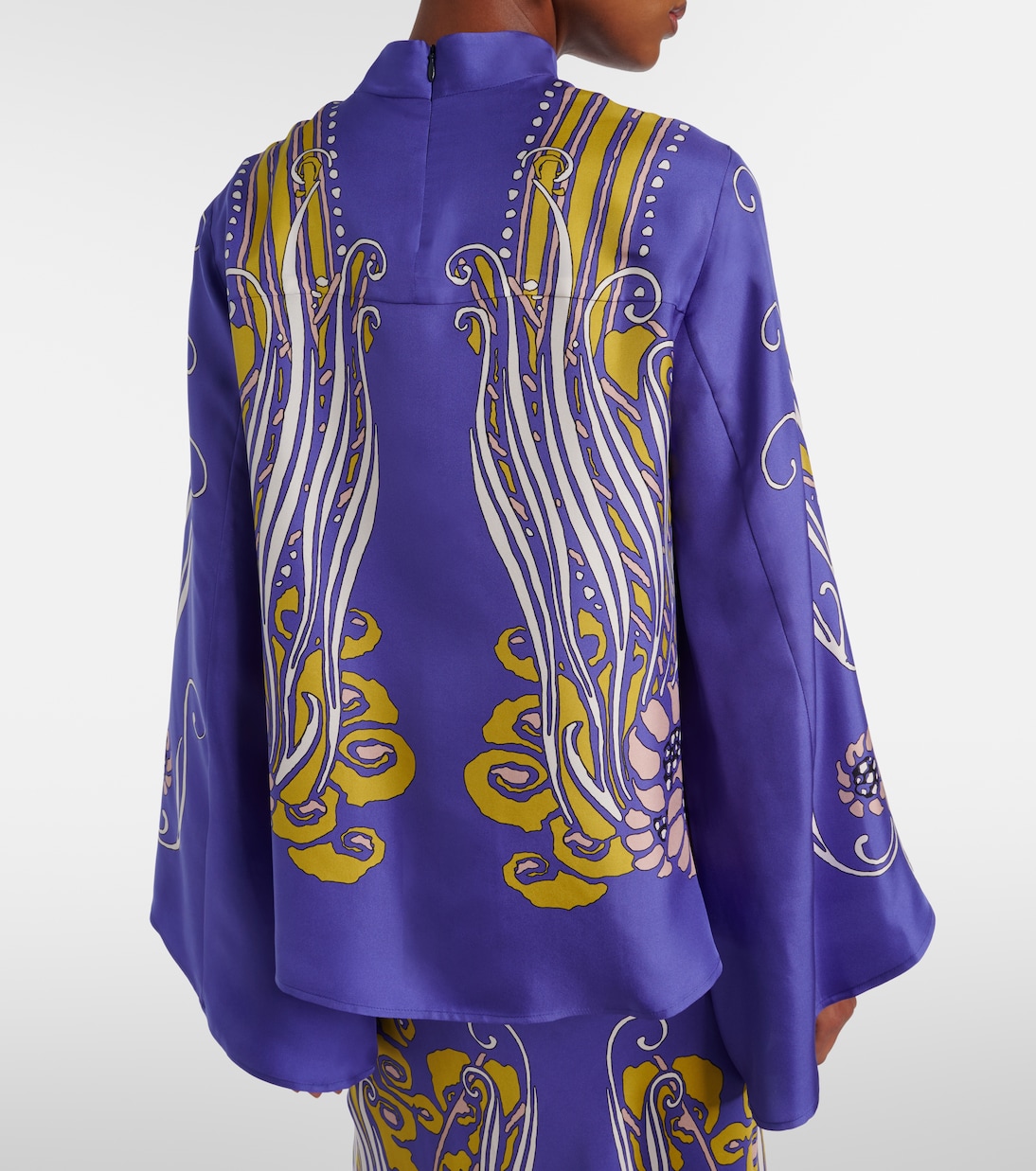 Make An Exit printed silk satin blouse | La DoubleJ