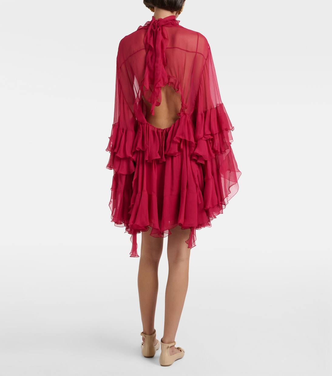 Ruffled silk muslin minidress | Chloé