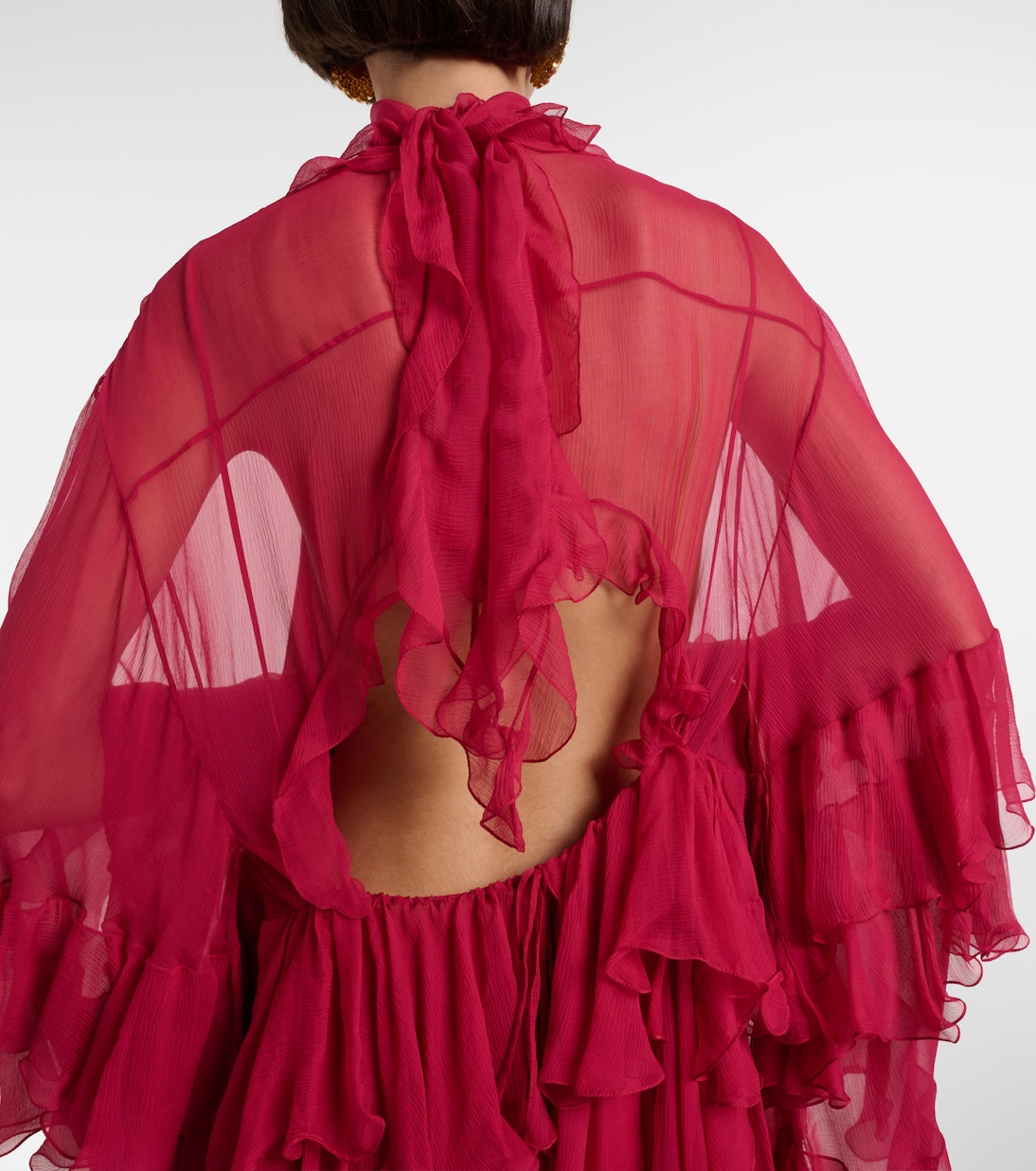 Ruffled silk muslin minidress | Chloé