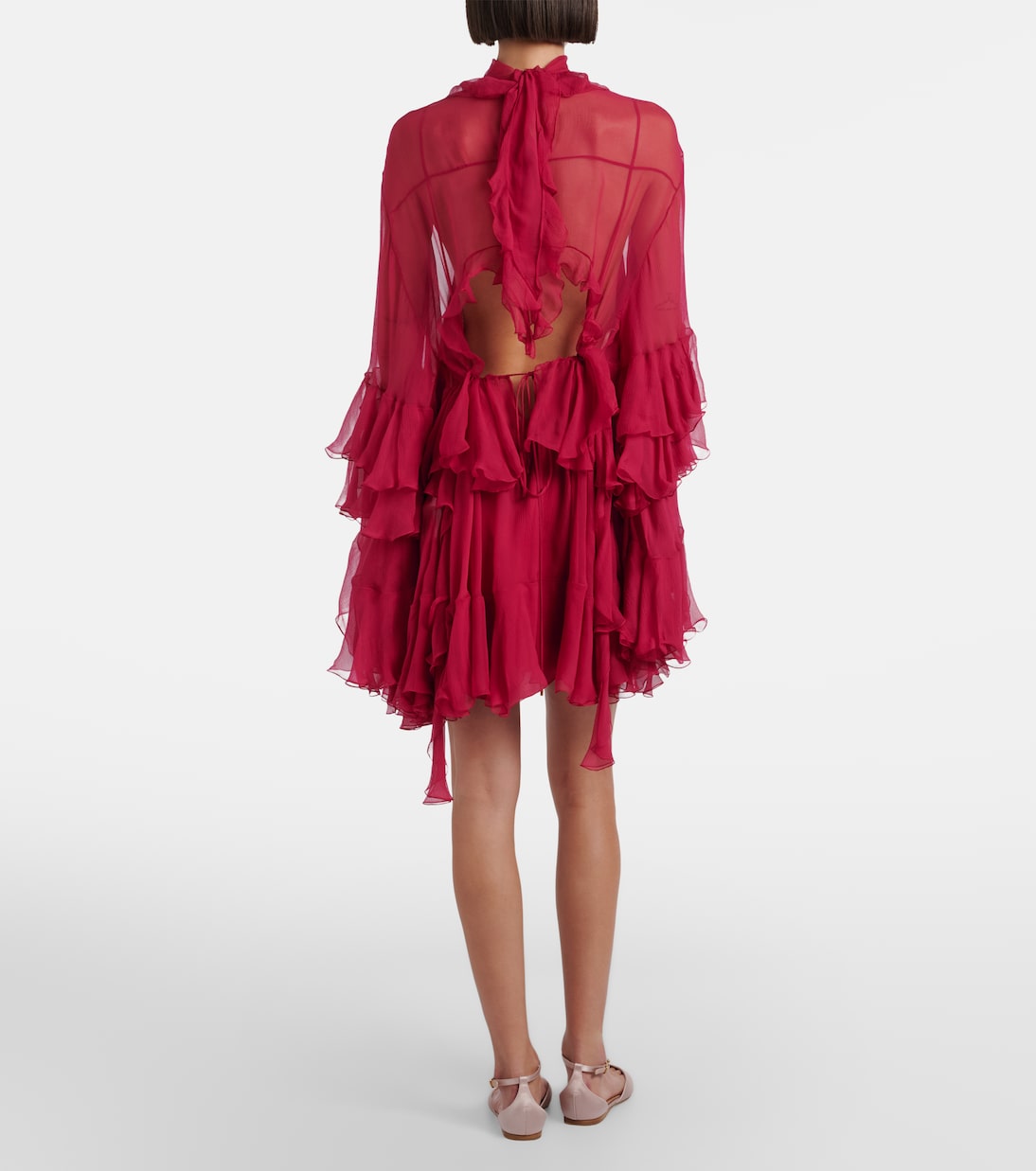 Ruffled silk muslin minidress | Chloé