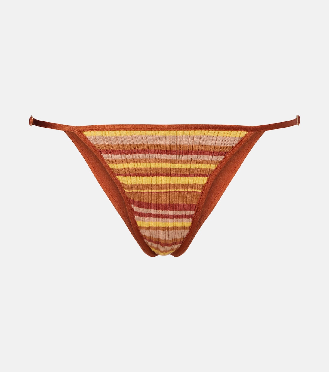 Ann ribbed-knit striped bikini bottoms | Bananhot