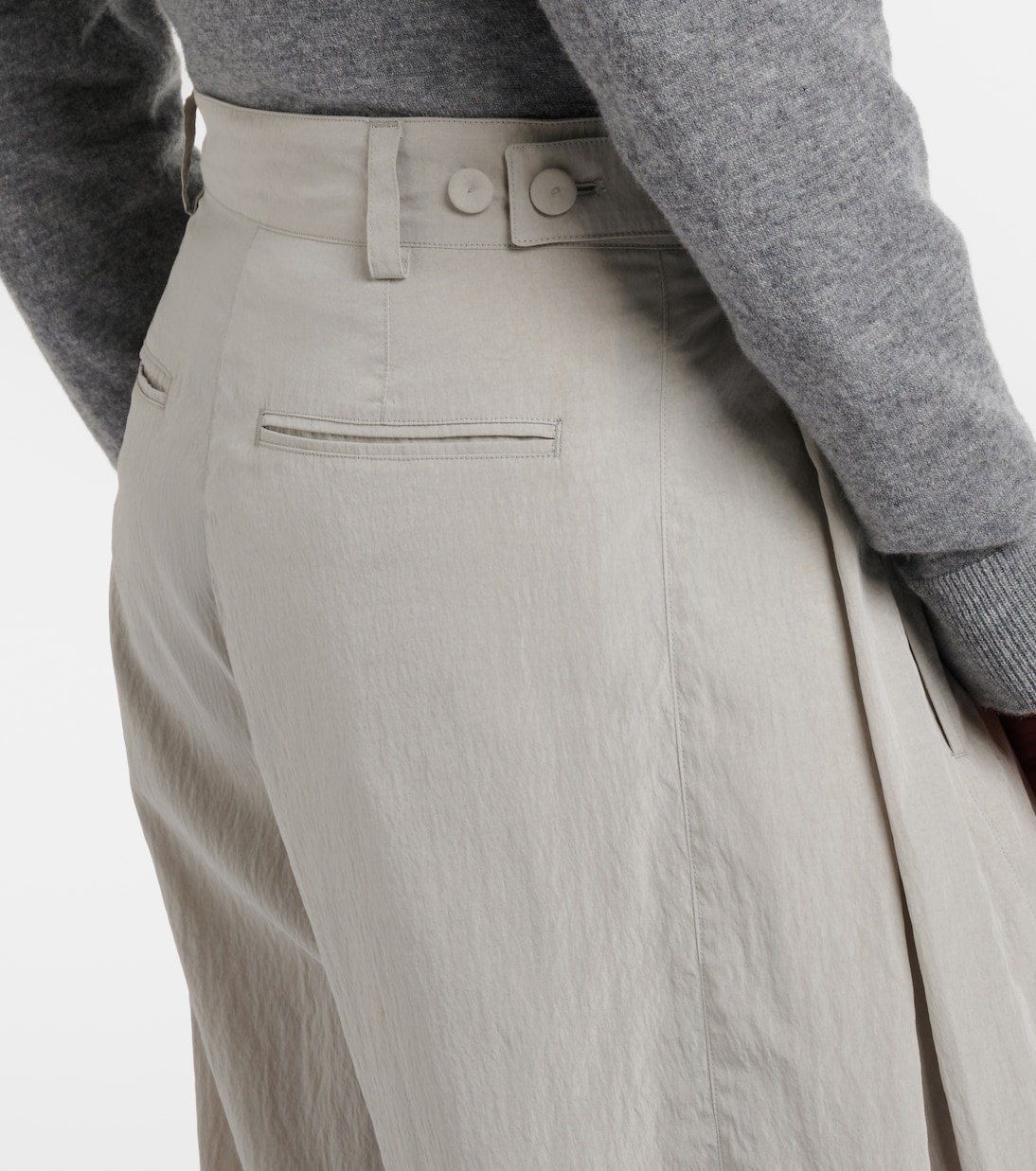Pleated silk-blend straight pants | The Row