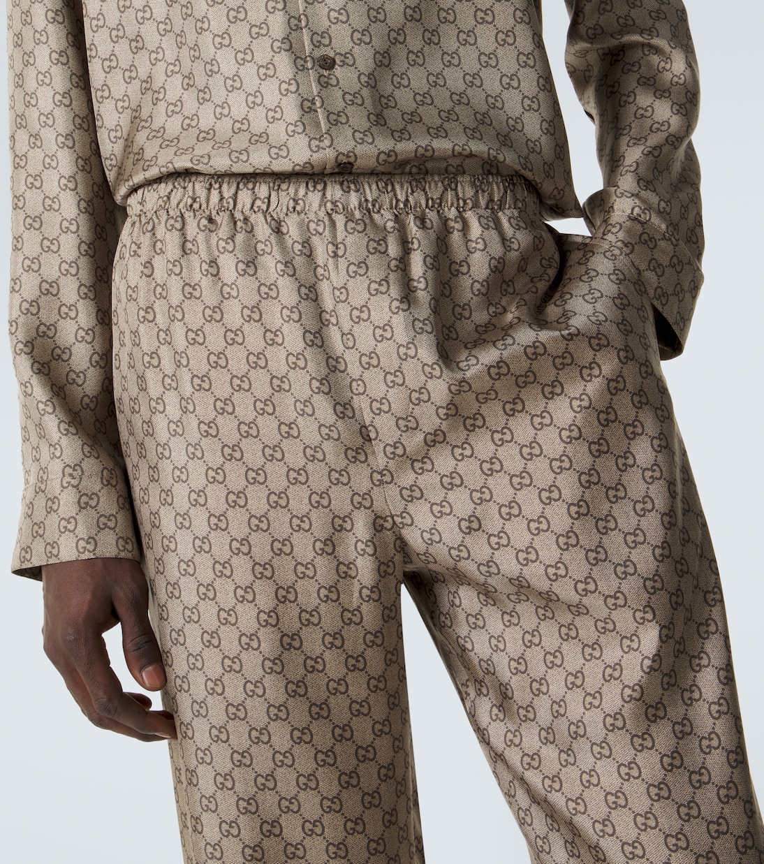Gerdae Hose GG aus Seiden-Twill | Gucci