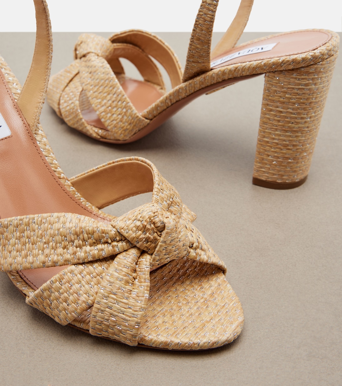 Nina raffia slingback sandals | Aquazzura