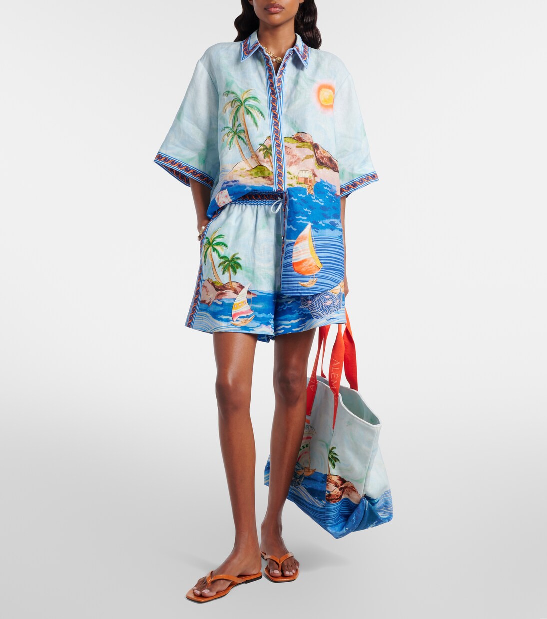 Printed cotton canvas tote bag | Alémais