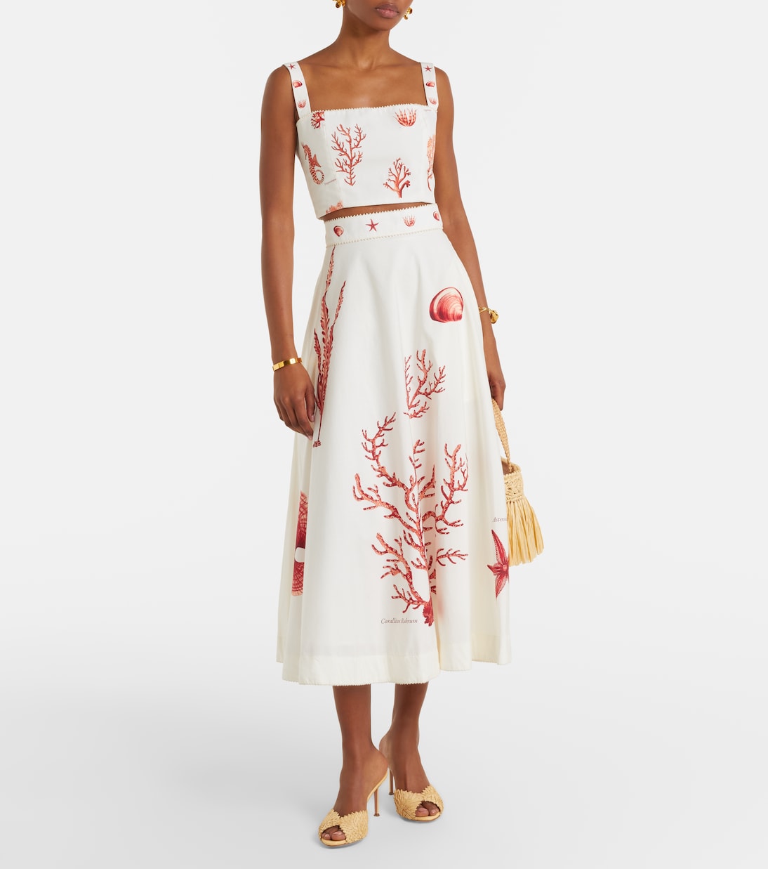 Jupe miid Tangelo en coton imprimé | Agua by Agua Bendita