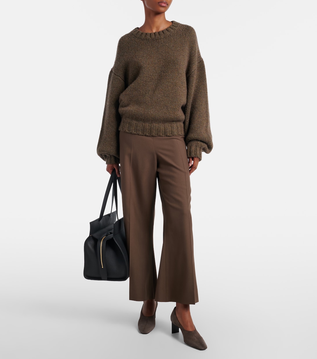 Walter cropped virgin wool flared pants | Khaite