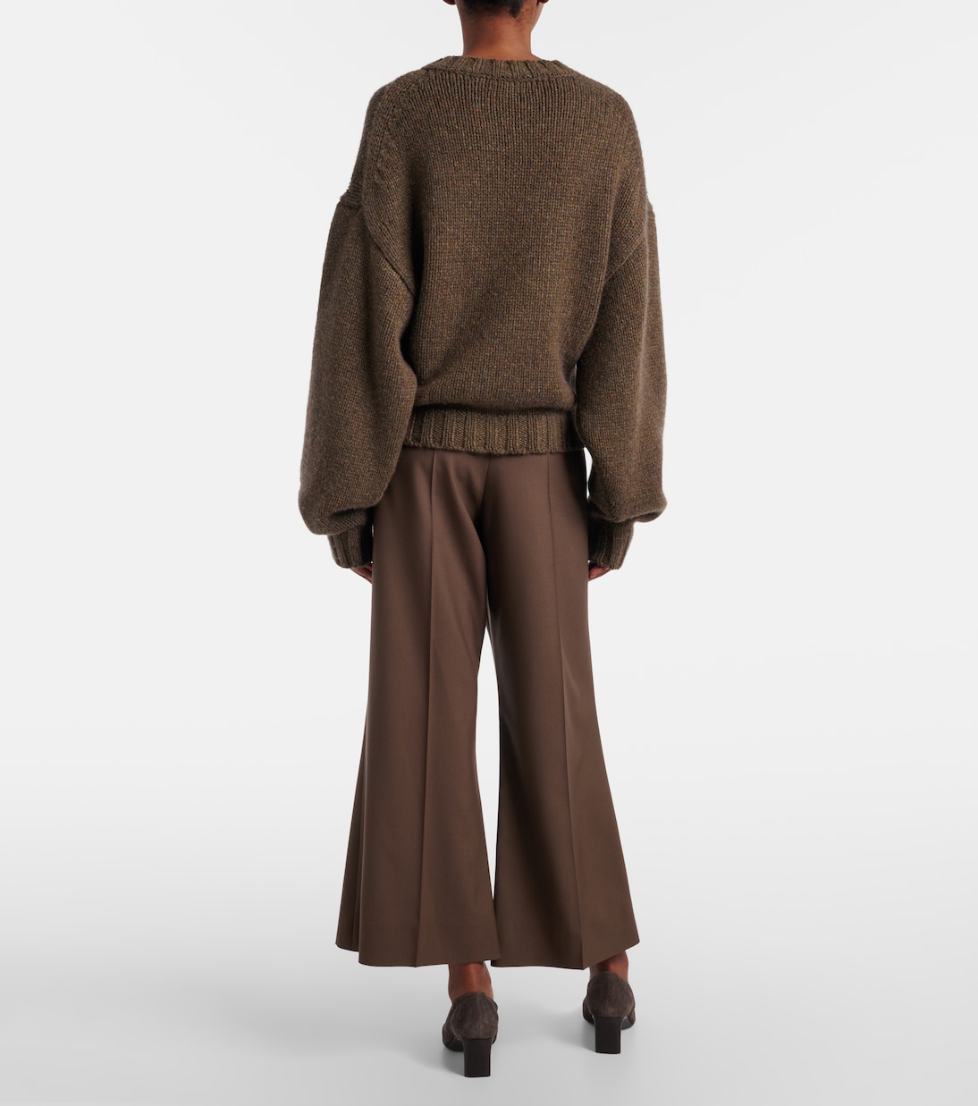 Walter cropped virgin wool flared pants | Khaite