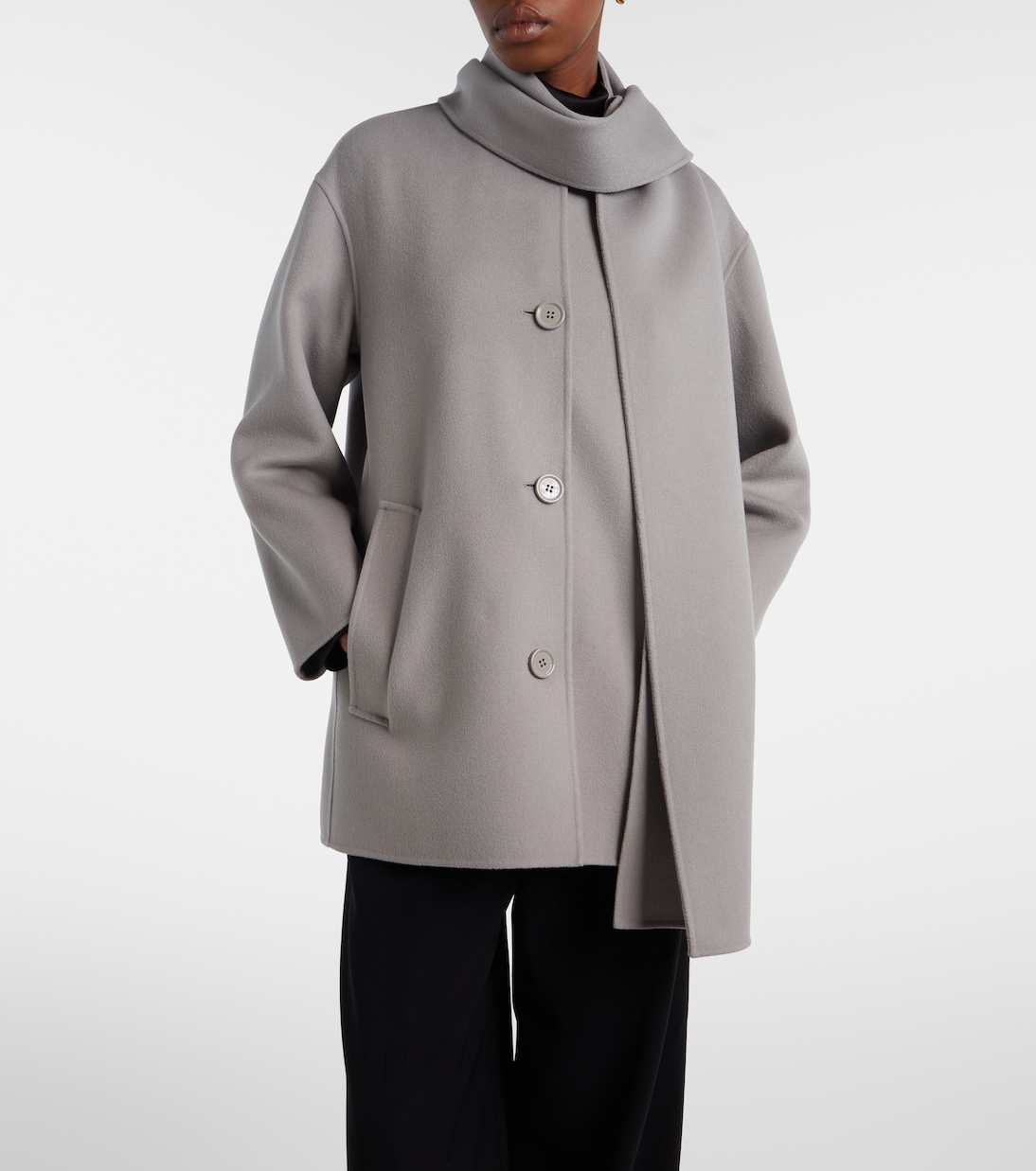 Scarf-detail virgin wool coat | 'S Max Mara
