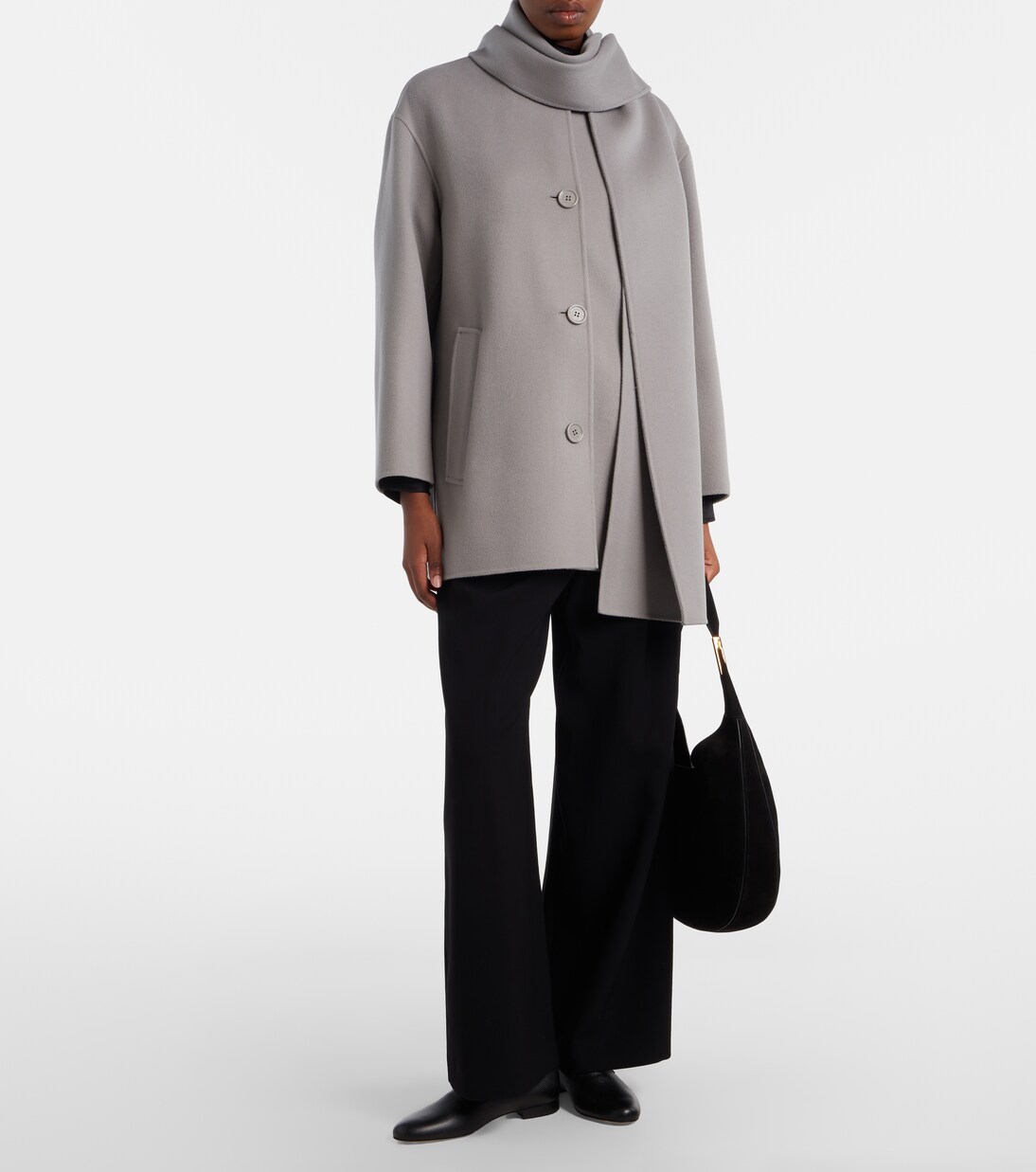 Scarf-detail virgin wool coat | 'S Max Mara