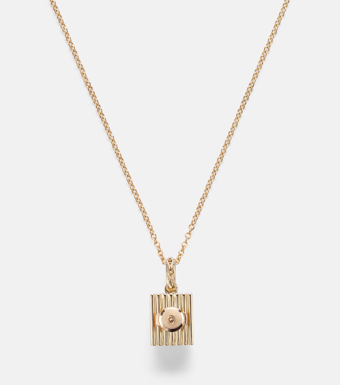 Set aus einzelnem Ohrring Trèfle aus 9kt Gelbgold und Diamanten und Anhänger Le Cubo | Yvonne Léon
