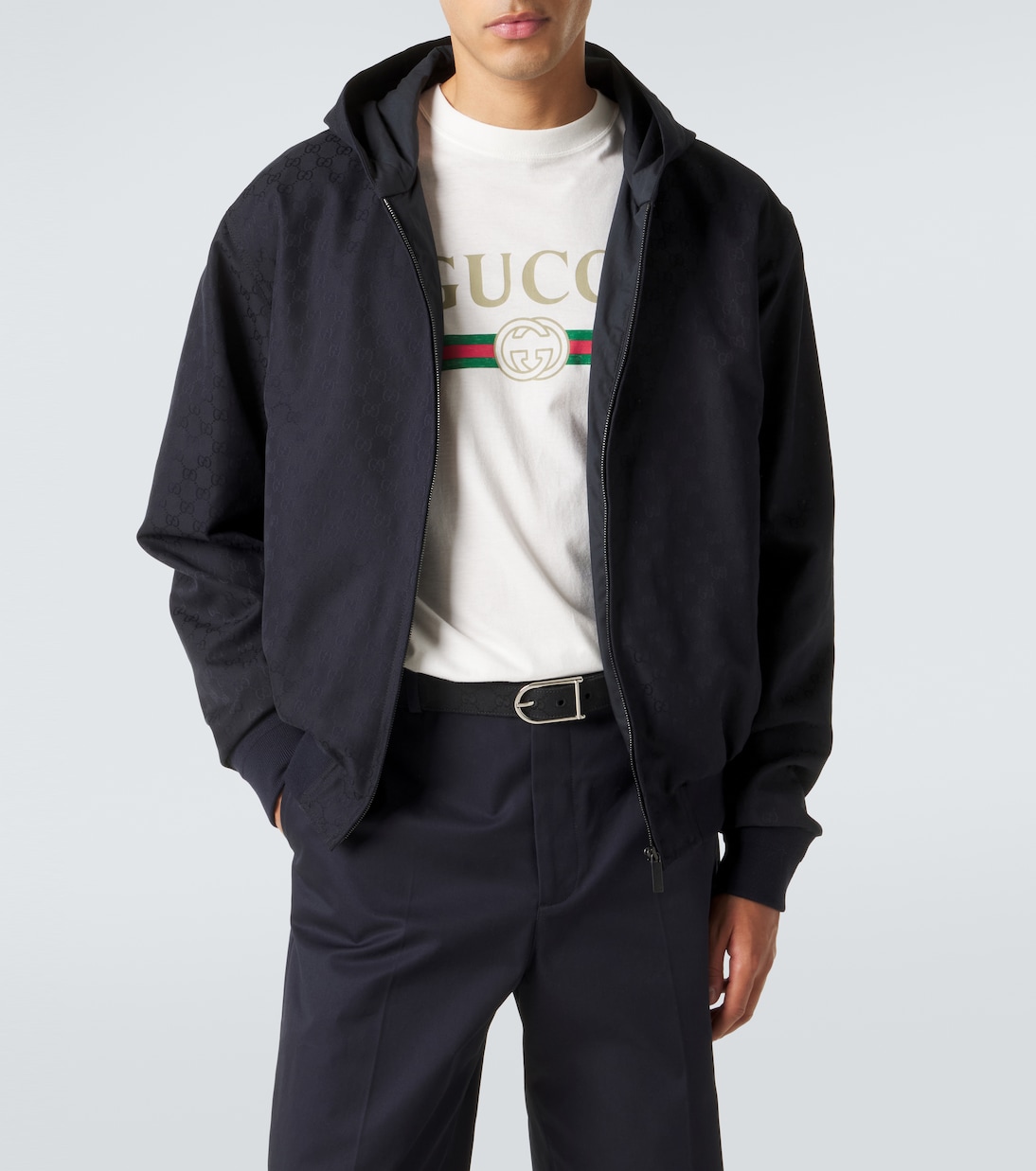 GG jacquard hooded cotton jacket | Gucci