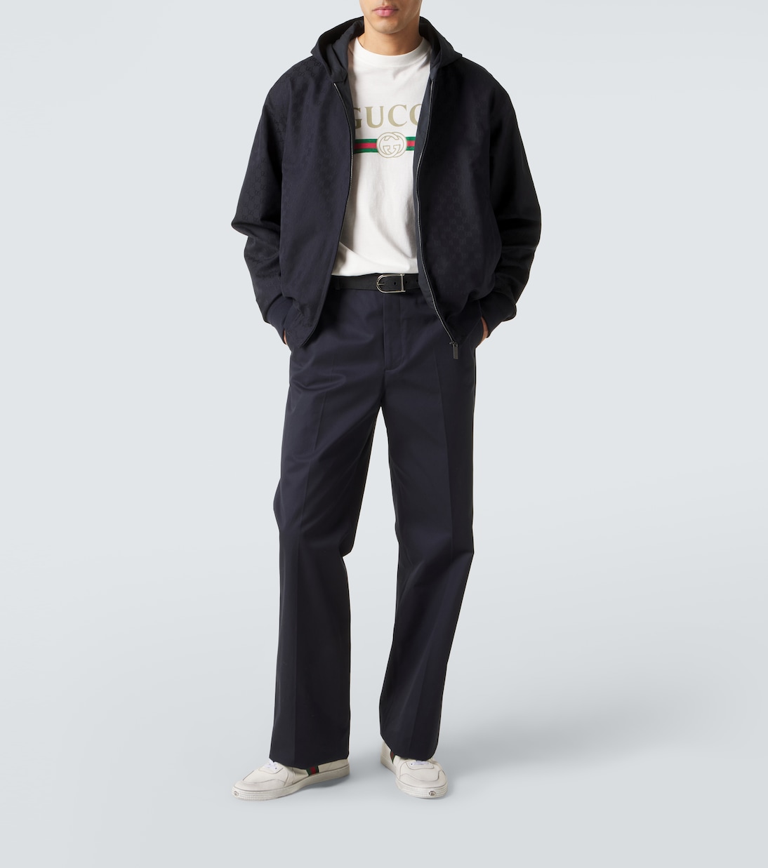 GG jacquard hooded cotton jacket | Gucci