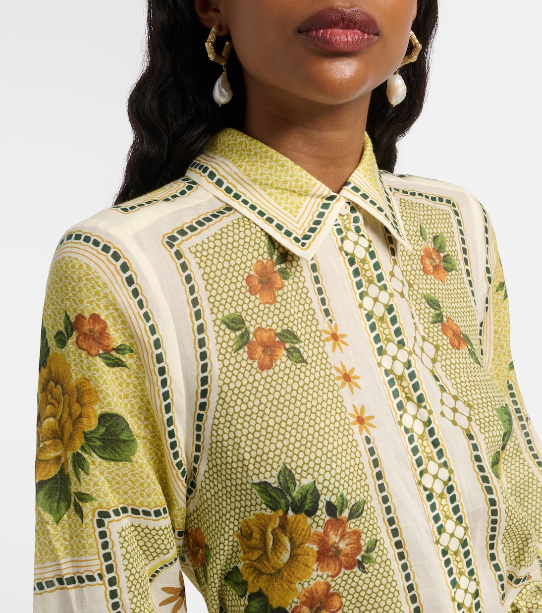 Robe chemise Dixie en ramie imprimée | Alémais