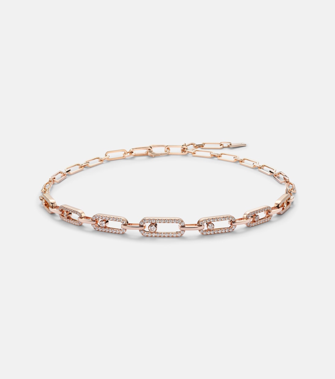 Gargantilla Move Link de oro rosa de 18 ct con diamantes | Messika