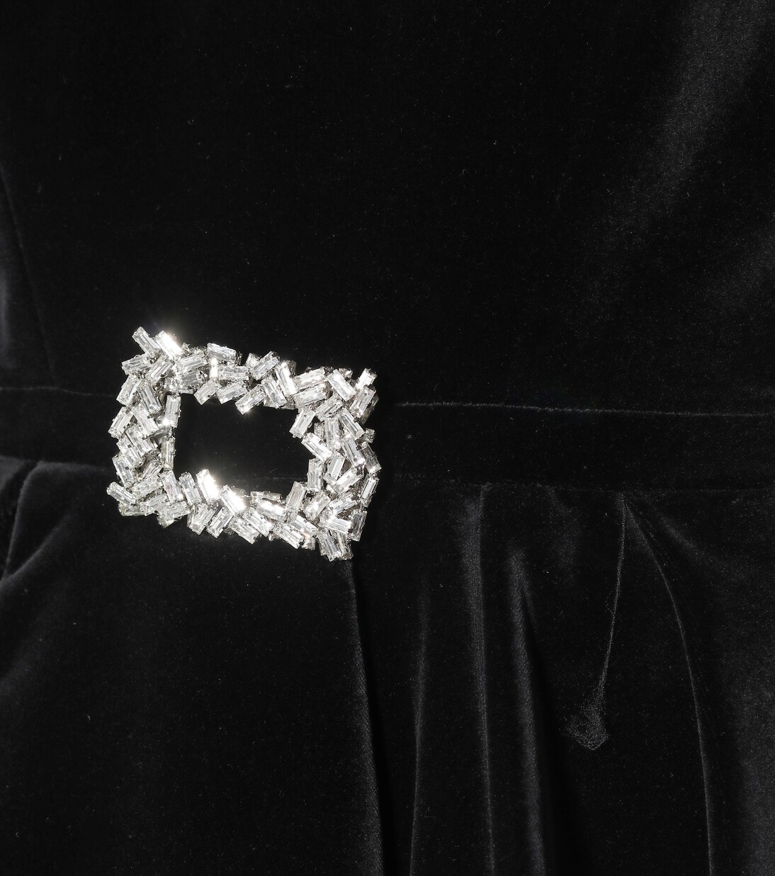 Robe en velours de coton à cristaux | Alexandre Vauthier