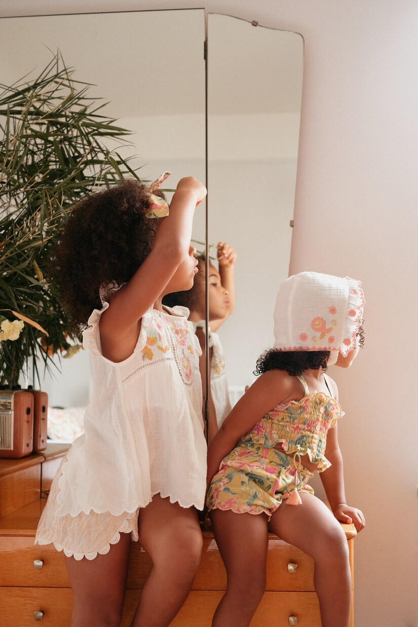 Malika floral smocked cotton top | Louise Misha