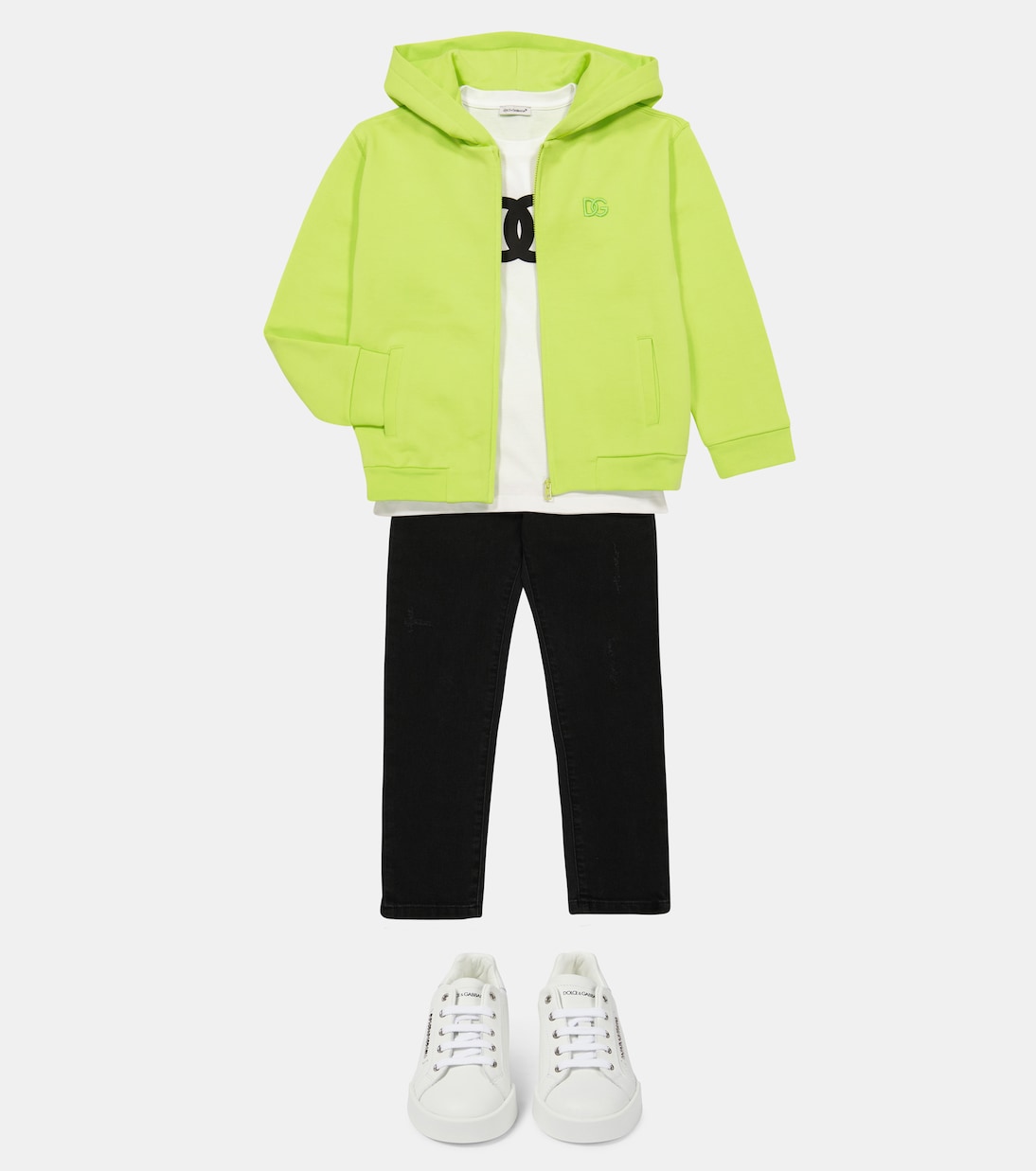 Sudadera con capucha de algodón con logo | Dolce&Gabbana Kids