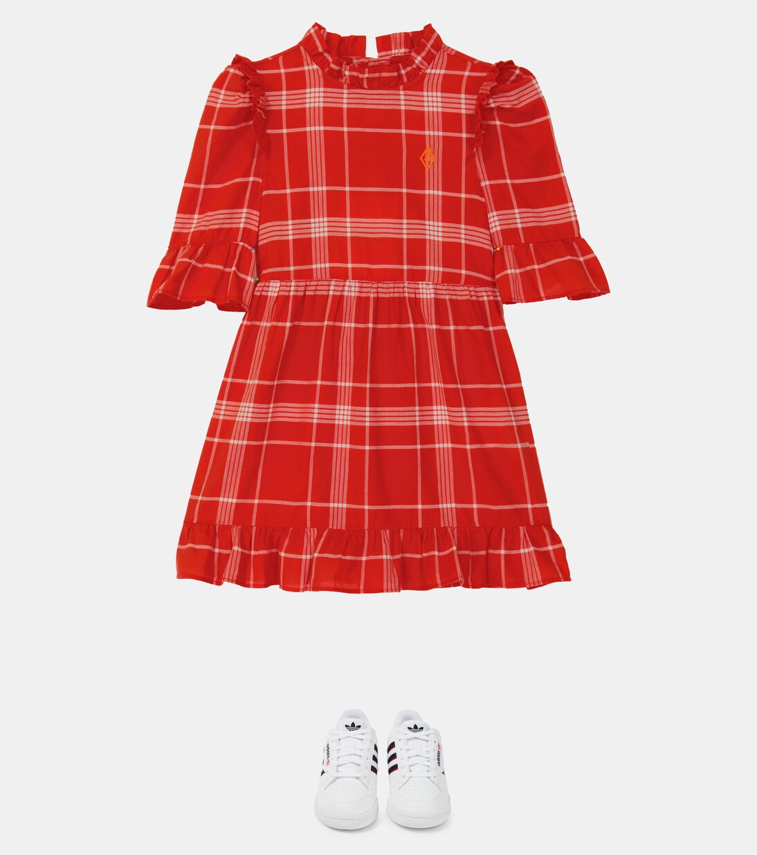 Tortoise check cotton dress | The Animals Observatory