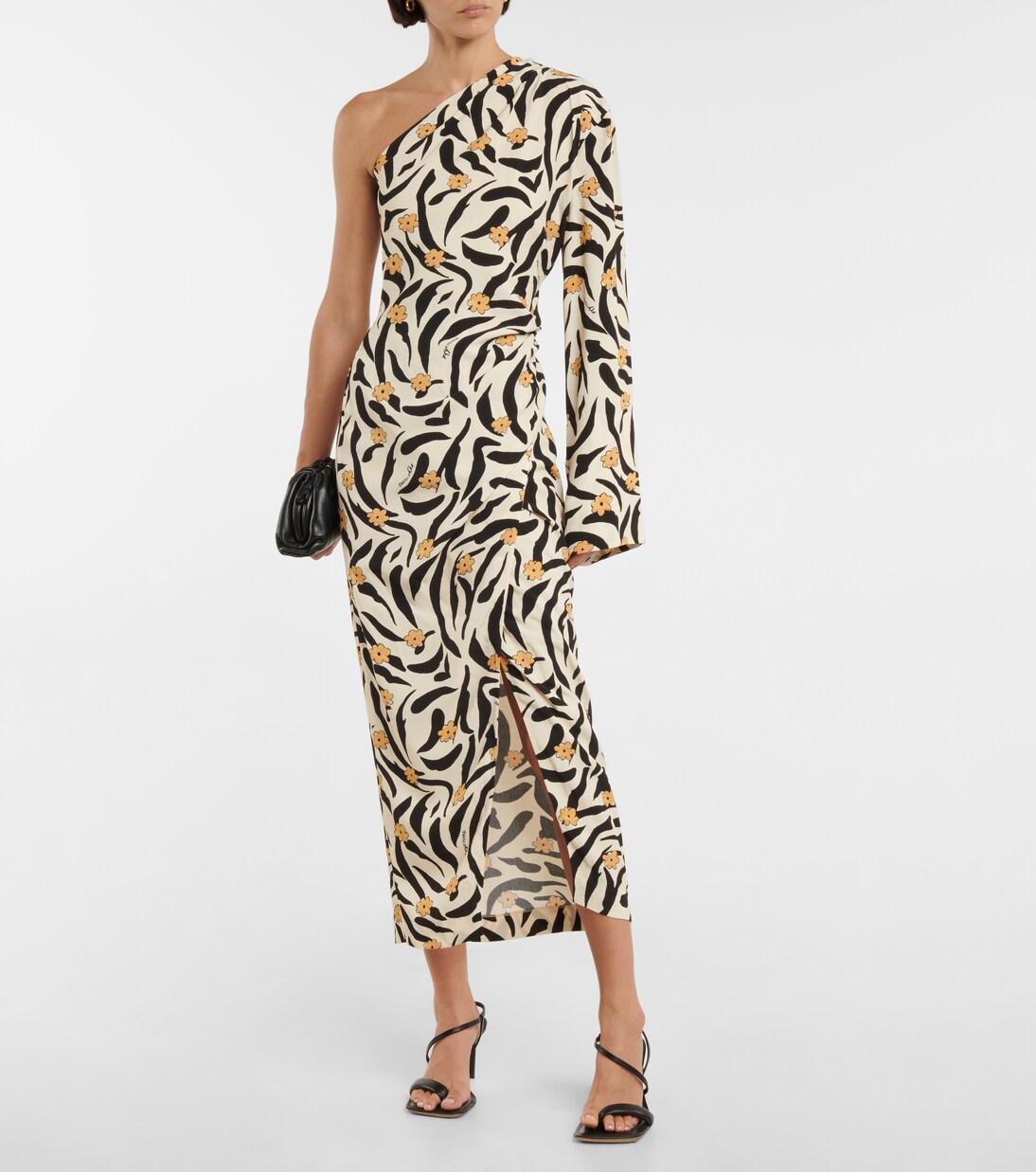 Robe portefeuille midi Florence asymétrique | Nanushka