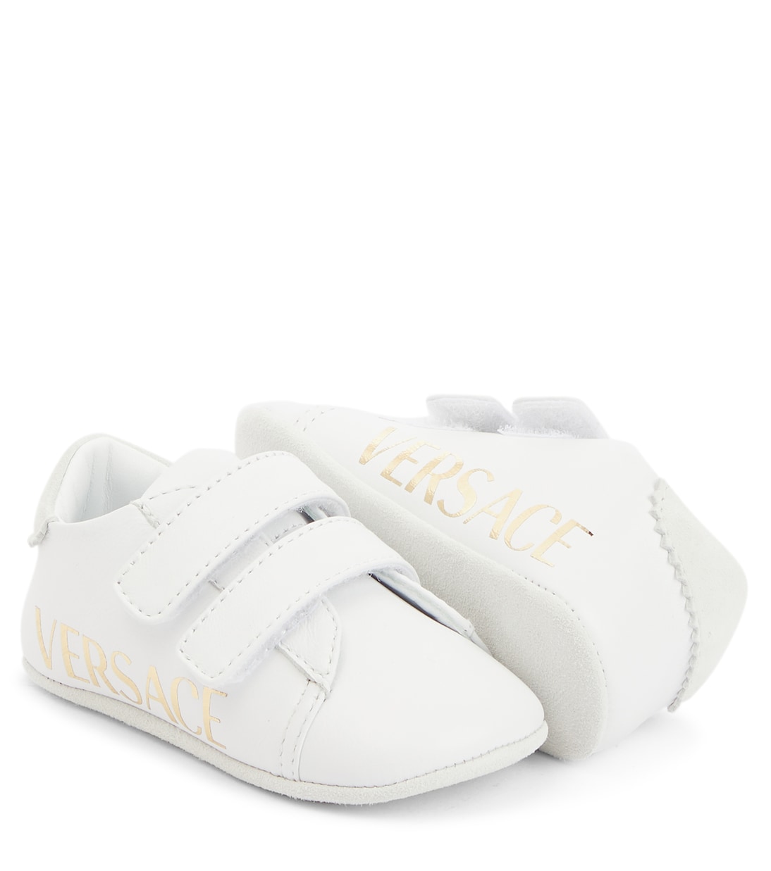 Baby logo leather sneaker | Versace Kids