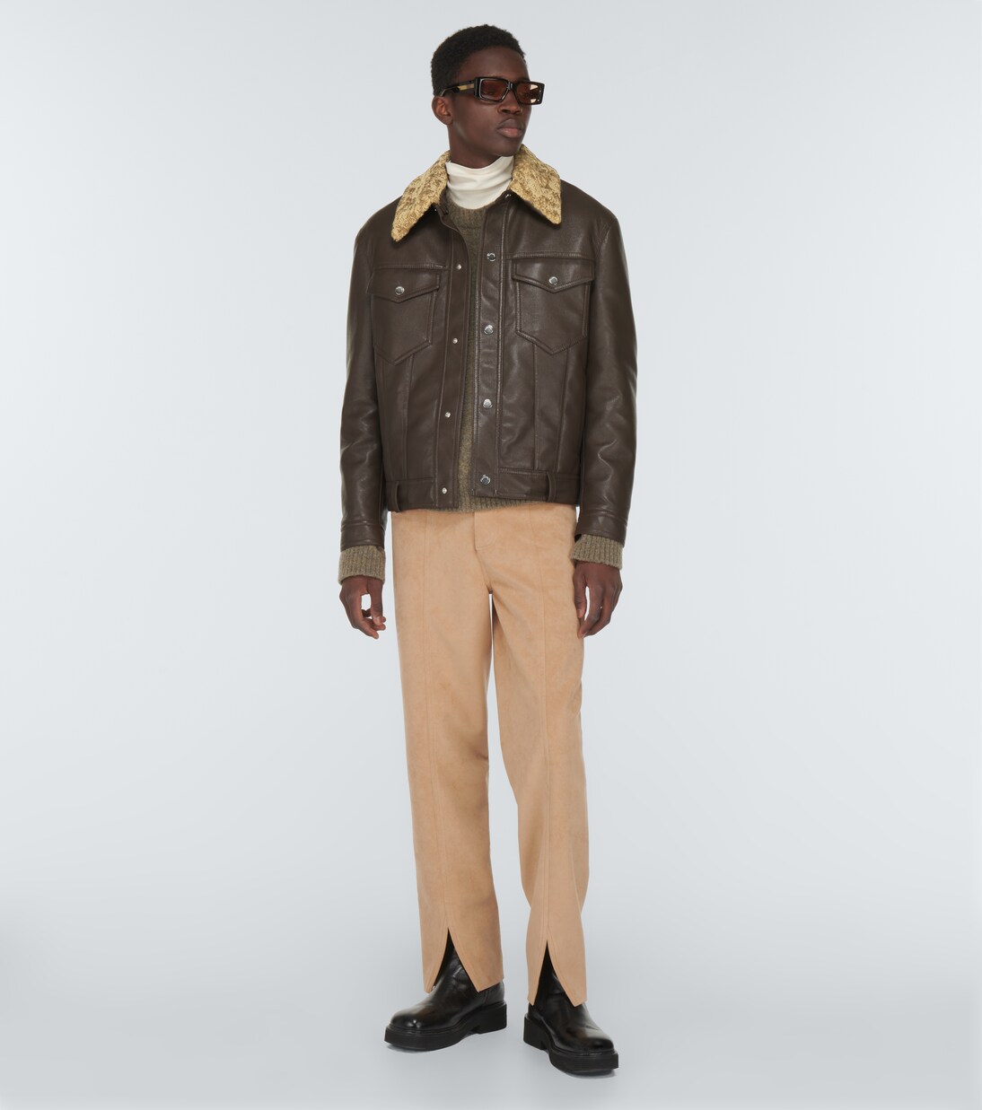 Boyce regenerated leather jacket | Nanushka