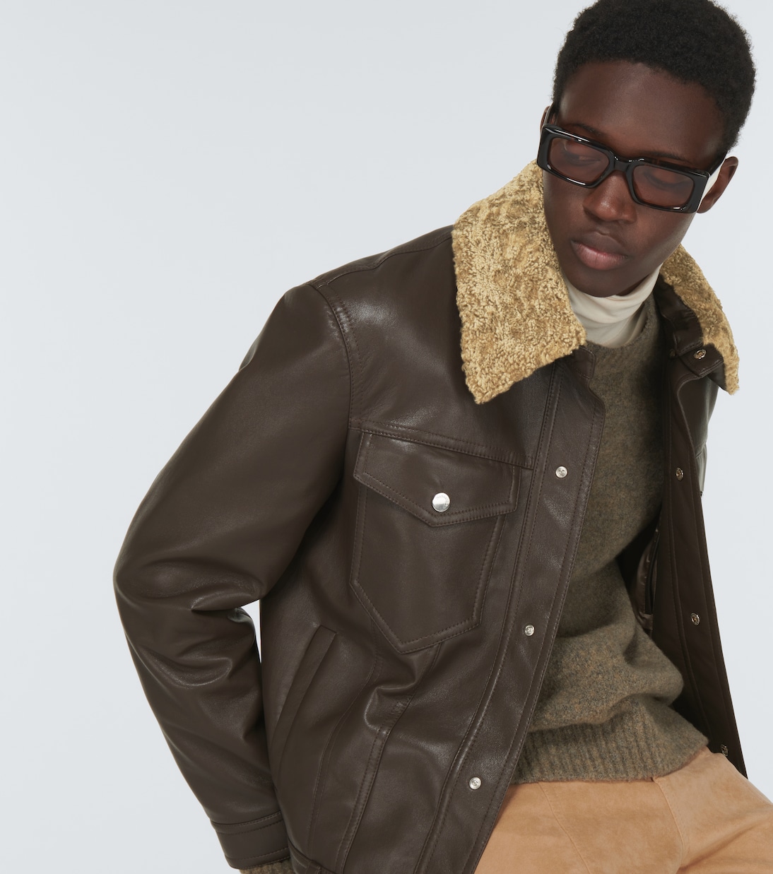 Boyce regenerated leather jacket | Nanushka