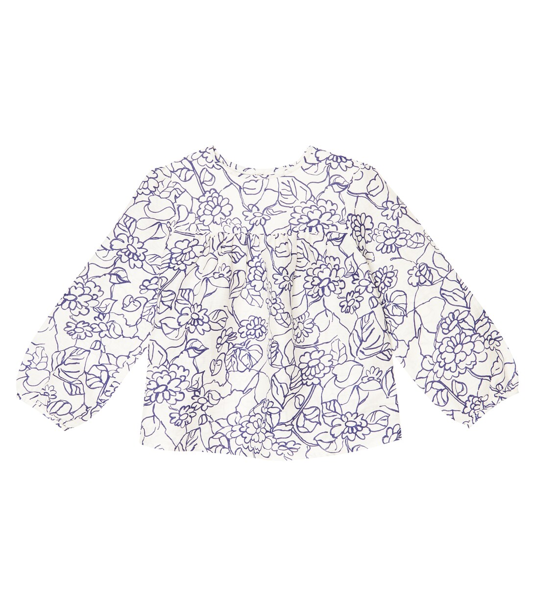 Floral-print linen and cotton blouse | Bonpoint