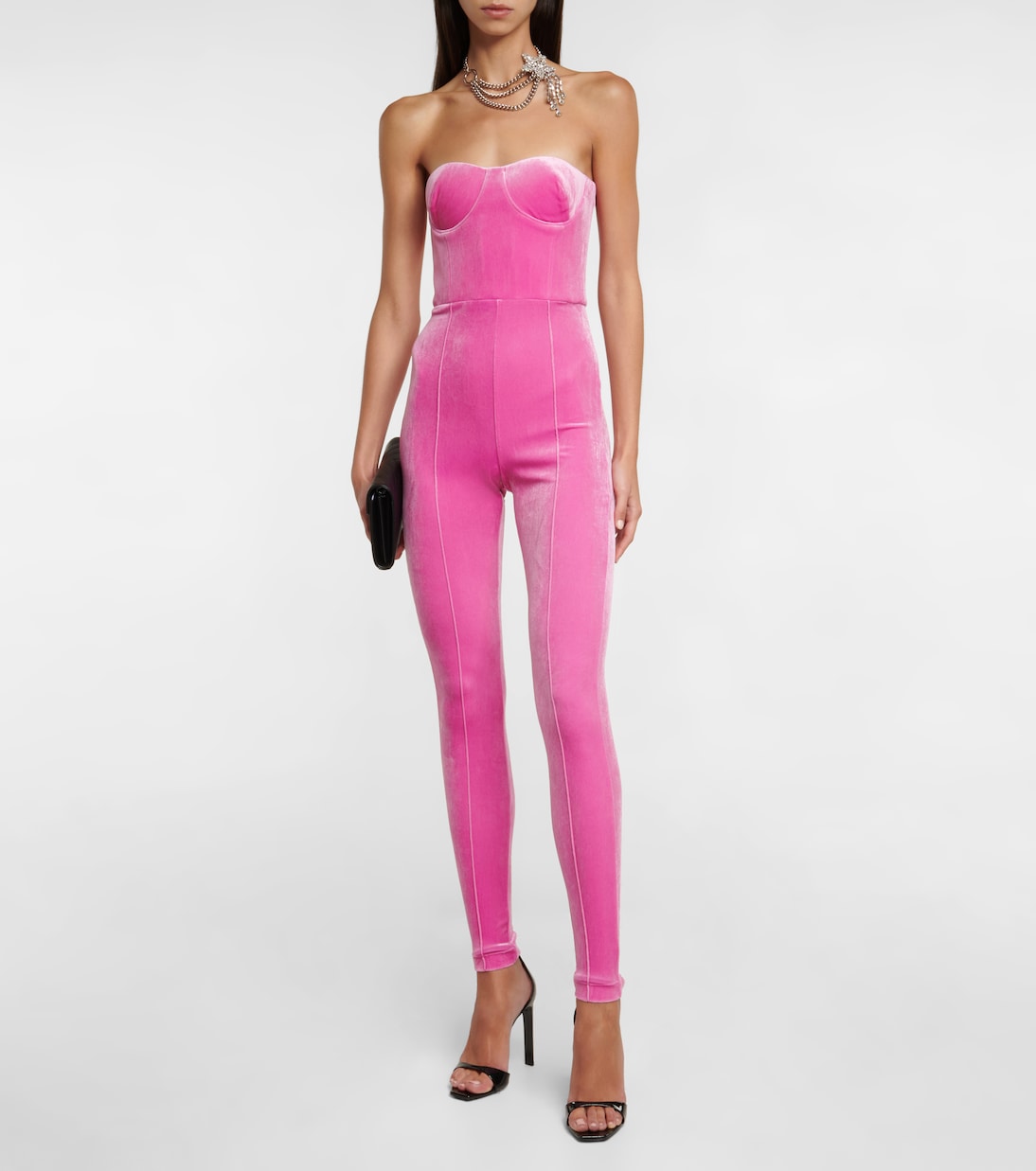 Strapless velvet jumpsuit | Alex Perry