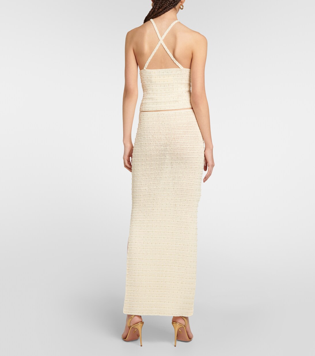 Verziertes Maxikleid Veluti aus Häkelstrick | Aya Muse